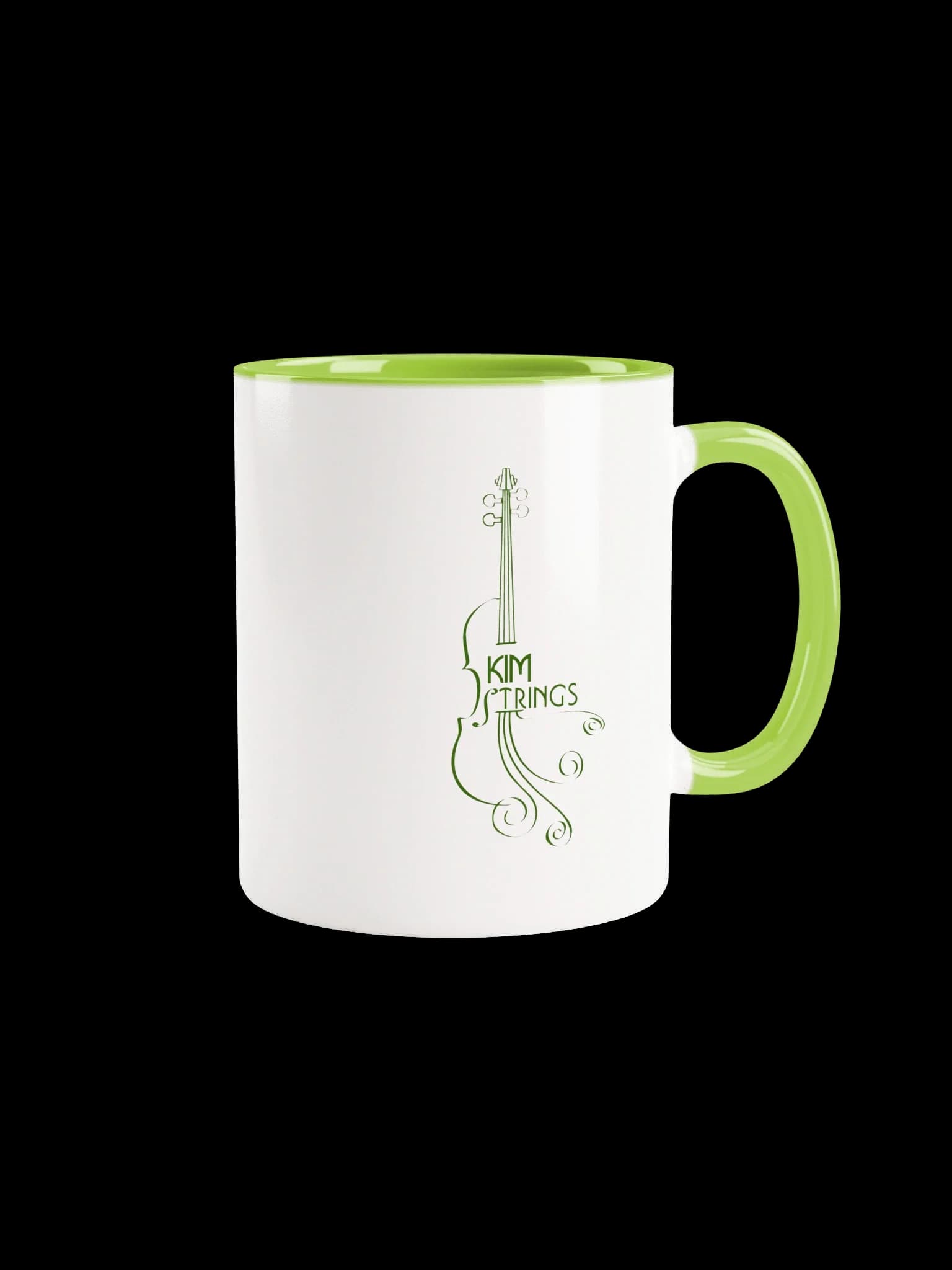 Kim Strings Music Green Logo Mug - Green Inside